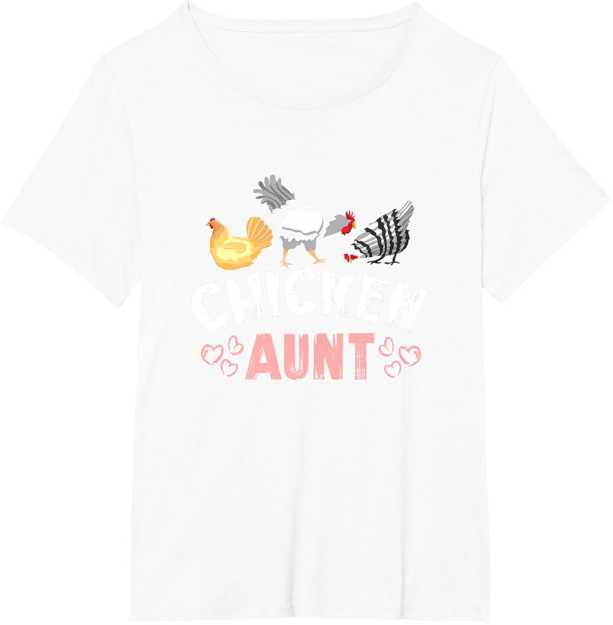 Chicken Aunt Auntie Farm Tees T Shirts Women Chicken Shirt Poultry Lover Gift - White