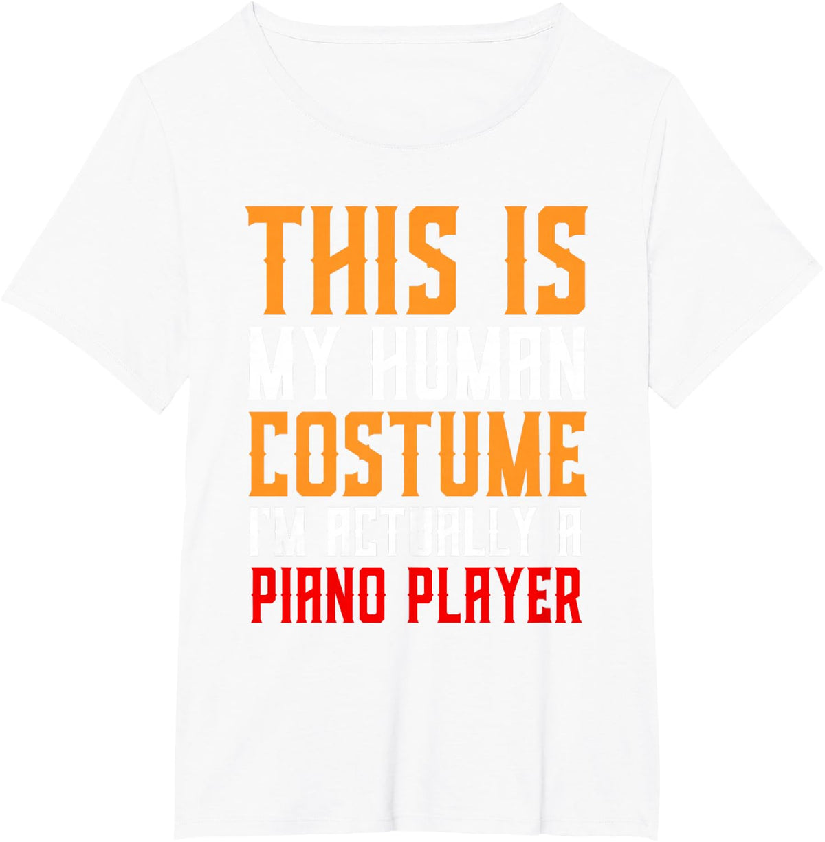 Piano Player Costume For Classical Pianist Keyboard Musician T-Shirt - White