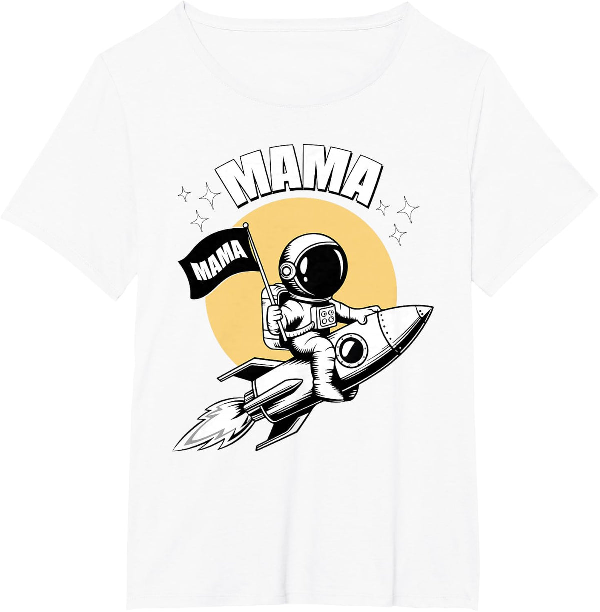 Funny Mama Space Astronaut Rocket Birthday Party T-Shirt - White