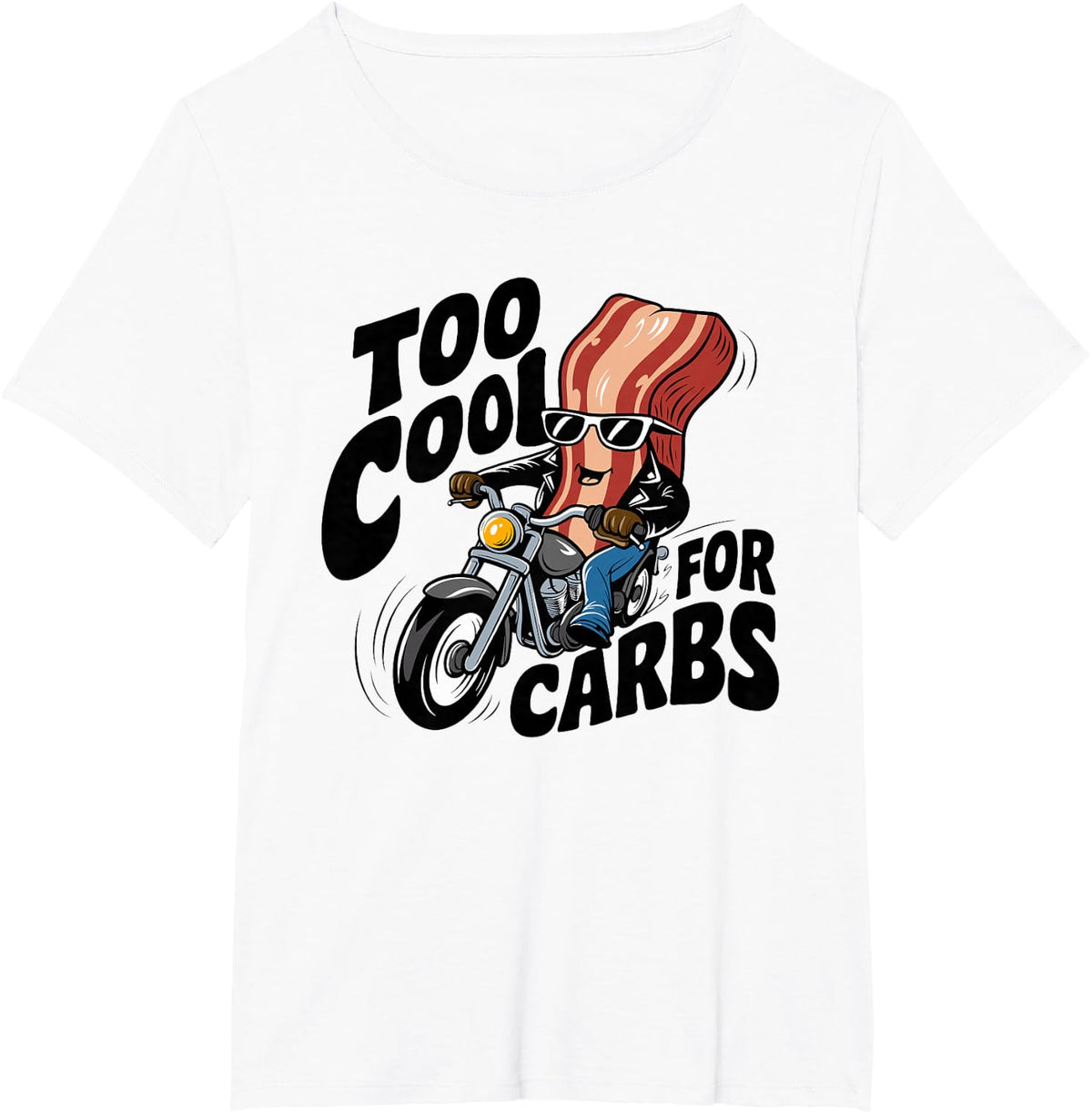 Funny Keto Bacon Design | No Carb Ketogenic Humor T-Shirt - White