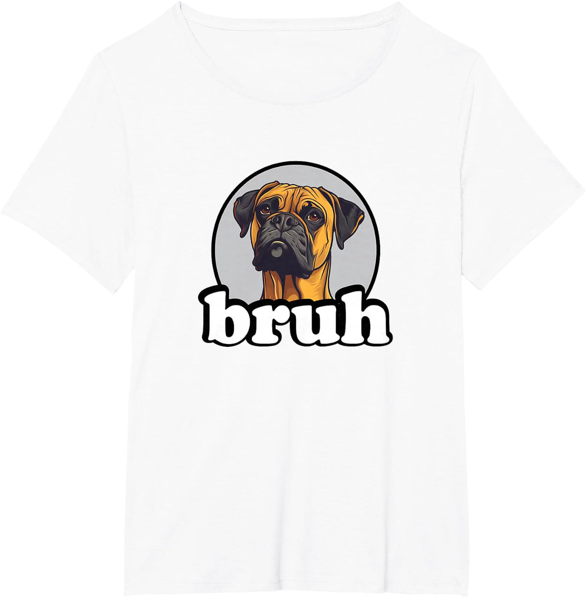 Mens Womens Kids Cute Funny Bruh Kids Fawn Boxer Dog Lover T-Shirt - White