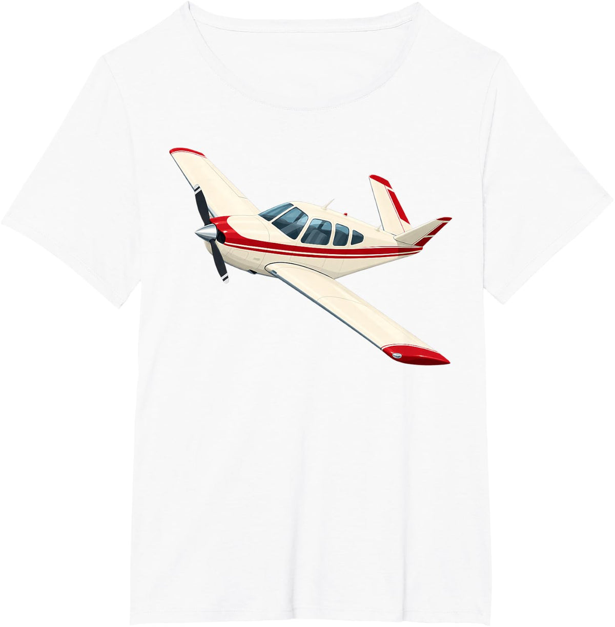Bonanza Airplane in Flight T-Shirt - White