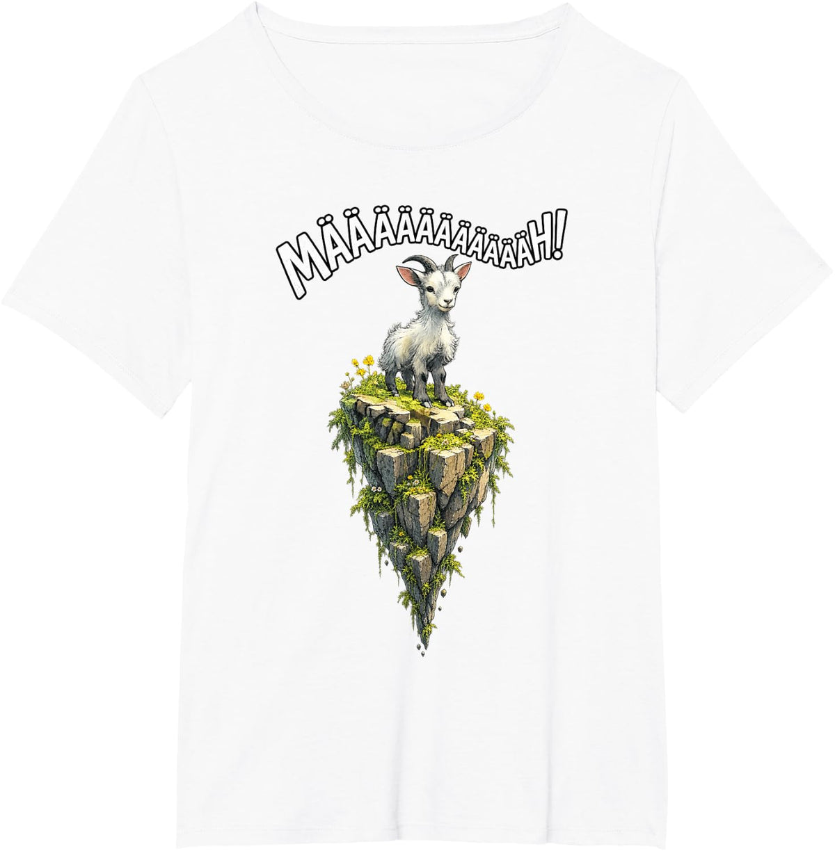 Funny Goat Scream Cute Kid Cliff Gift T-Shirt - White