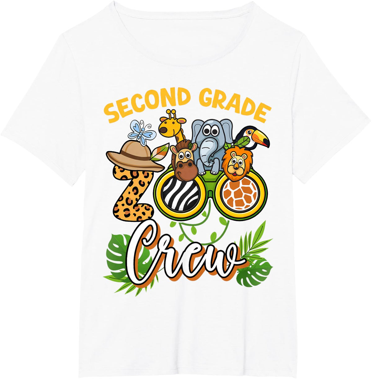 Second Grade Zoo Field Trip Squad T-Shirt Matching Tees for Teachers Students Kids - White