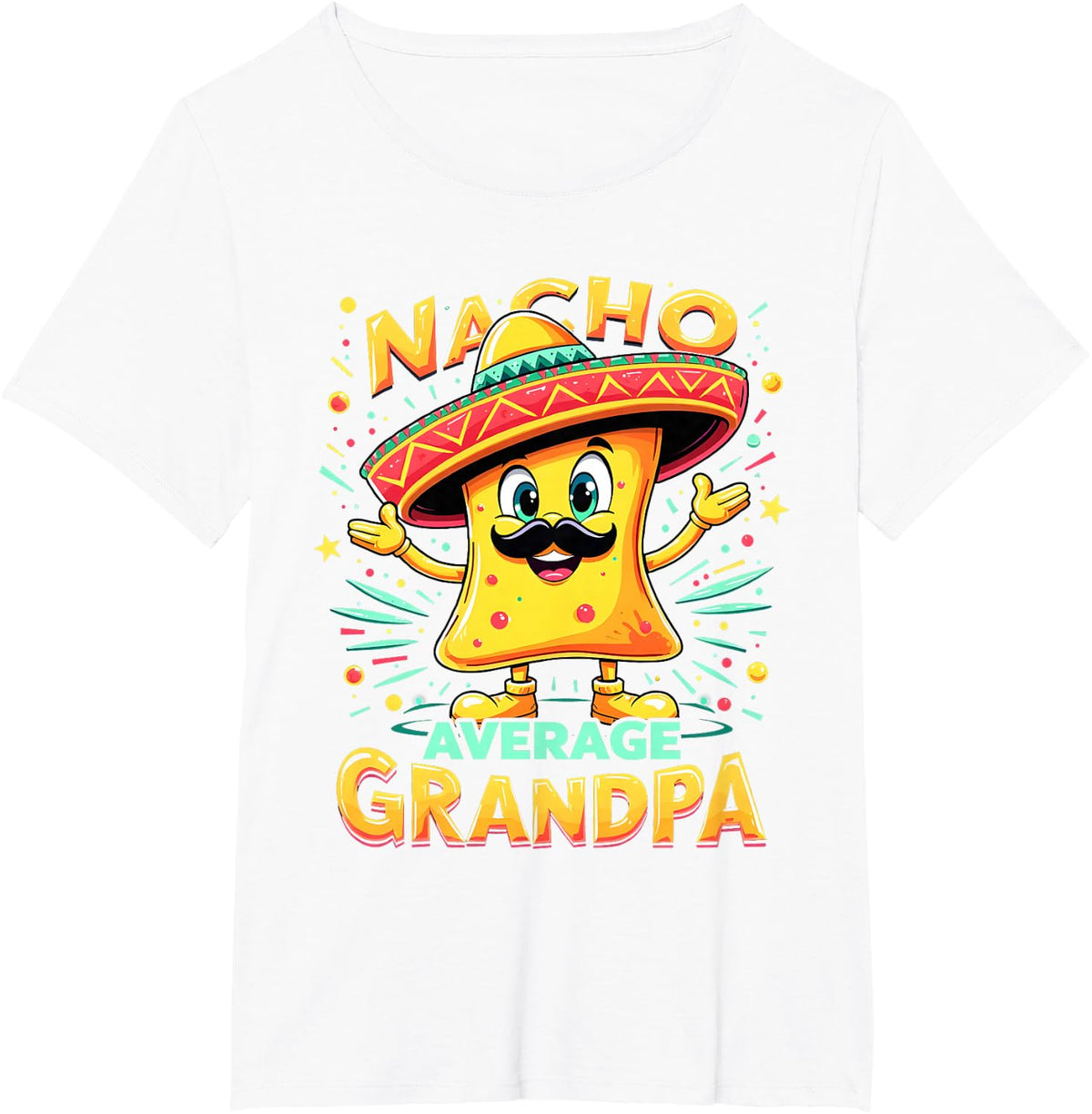 Cinco De Mayo Nacho Average Grandpa Men Funny T-Shirt - White