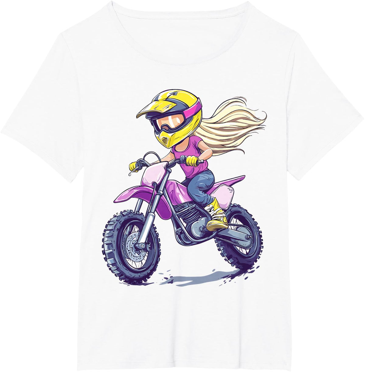 Girls Dirt Bike T-Shirt - White