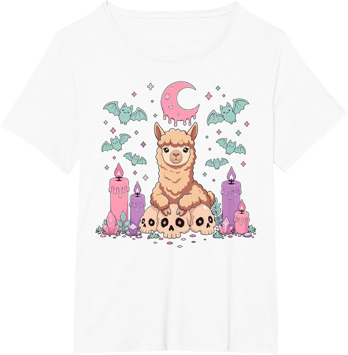 Alpaca Lover Animal Kawaii Pastel Goth T-Shirt - White