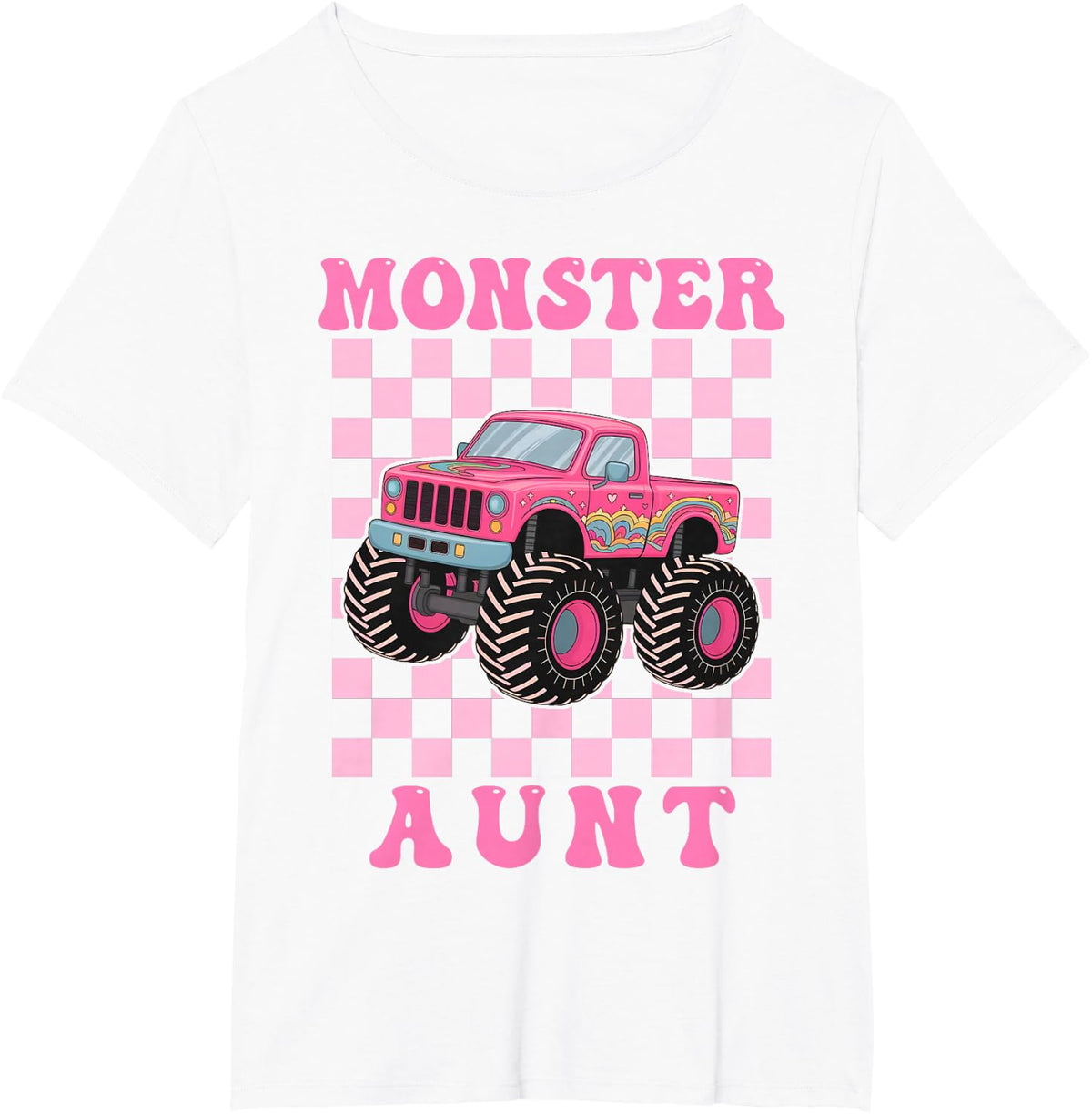 Monster Truck Aunt Family Matching Monster Truck Lovers T-Shirt - White