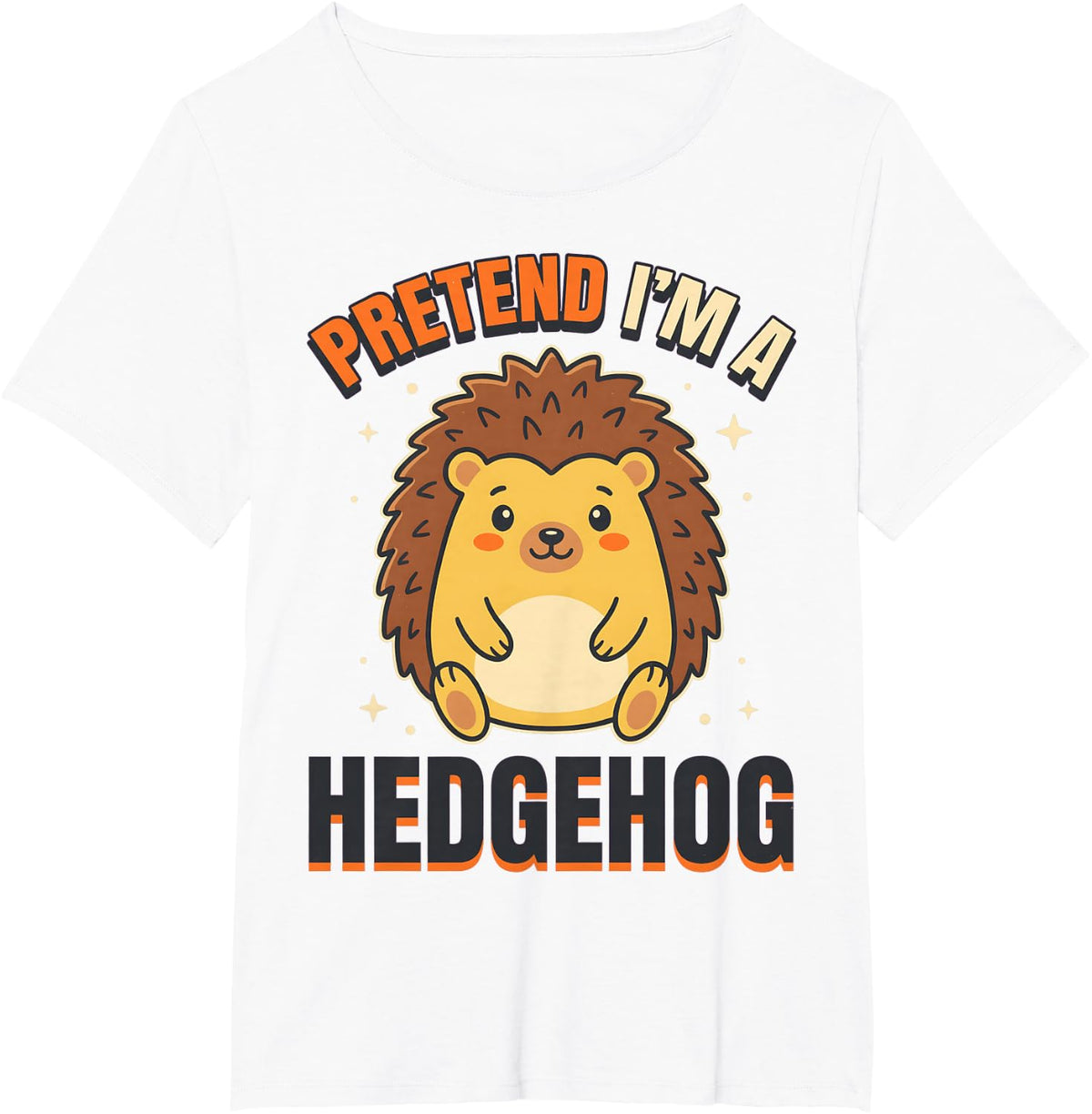 Pretend I'm A Hedgehog Retro Kawaii Funny Animal Costume T-Shirt - White