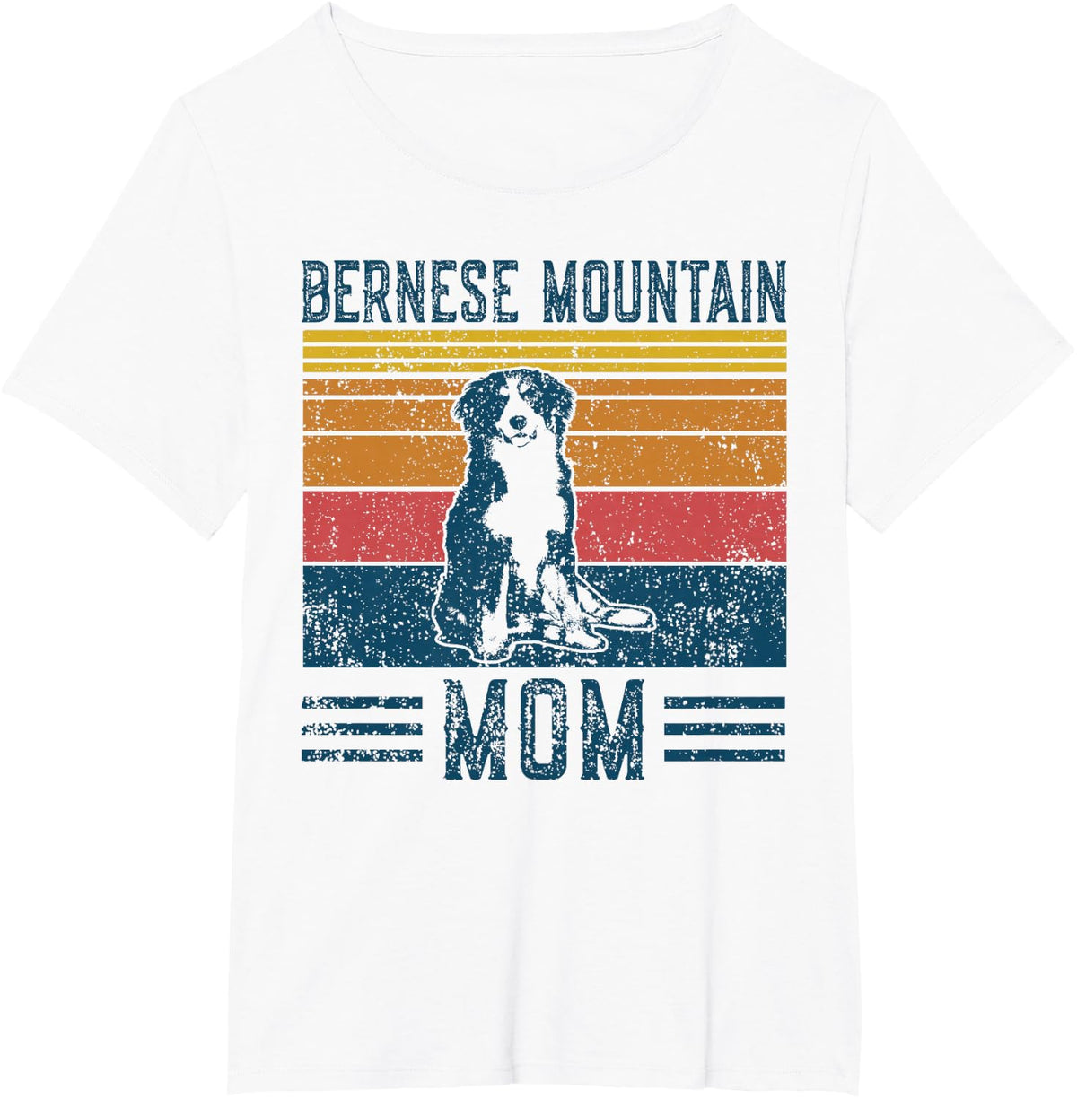 Bernese Mountain Dog Mom Shirt Vintage Retro Tee T-Shirt for Women Dog Lover Gift - White