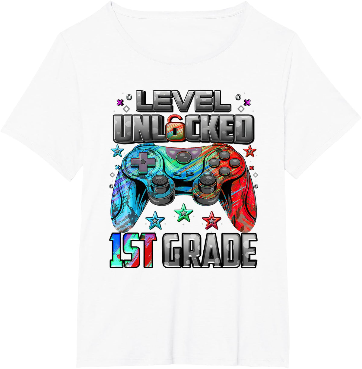 First Day Of 1st Grade Level Unlocked Game Back To School T-Shirt - White