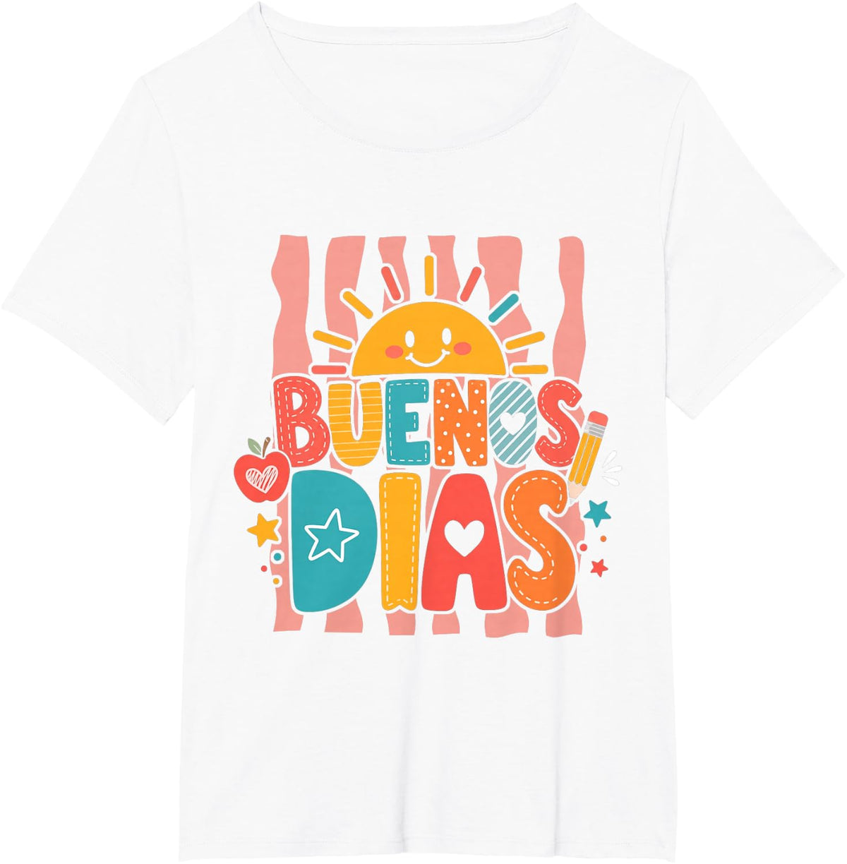 Buenos Dias Spanish Teacher Appreciation Back to School T-Shirt - White