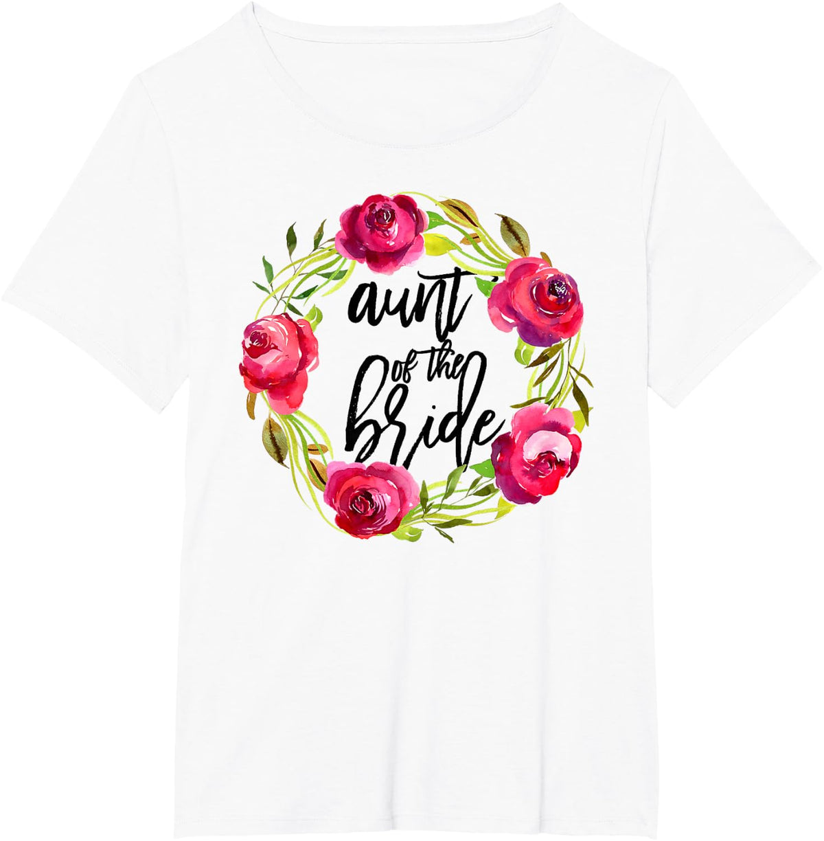 Aunt of the Bride Floral Cute Bridal Party Wedding Shower T-Shirt - White