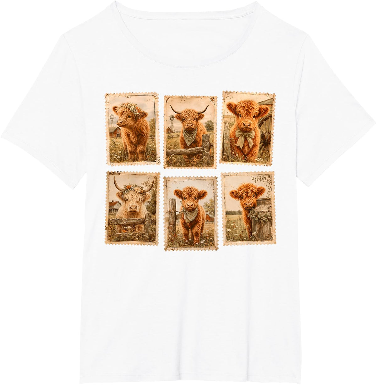 Funny Scottish Highland Cow Highlander Cow Photobooth Lover T-Shirt - White