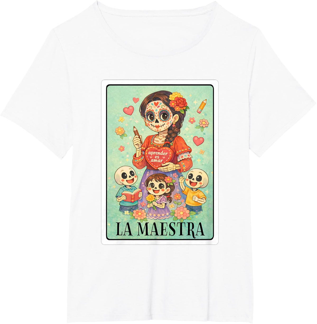 Spanish Teacher Latina La Maestra Chicana Mexican Bingo Card Tees T Shirts for Women Men - White