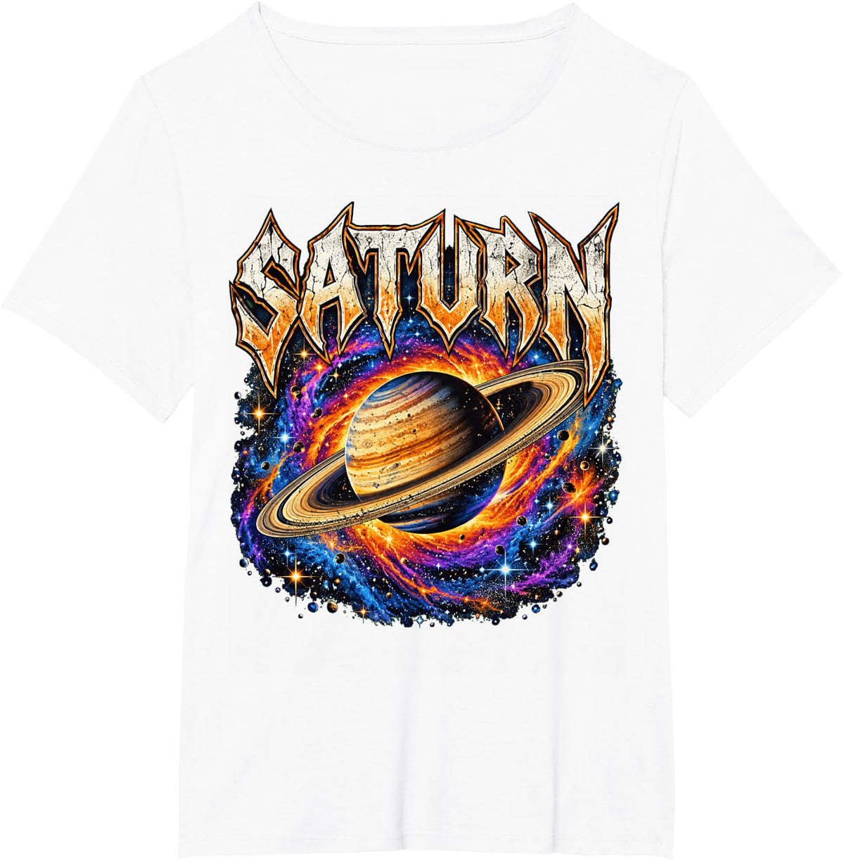 Funny Saturn Planet Astronomy Space Lover Cosmic Universe T-Shirt - White