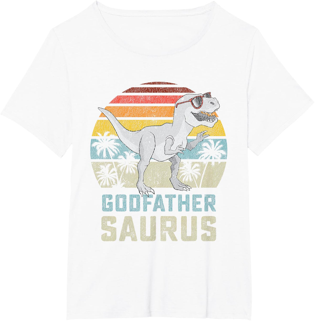 Godfathersaurus T Rex Dinosaur Godfather Saurus Family Tees T-Shirts - White