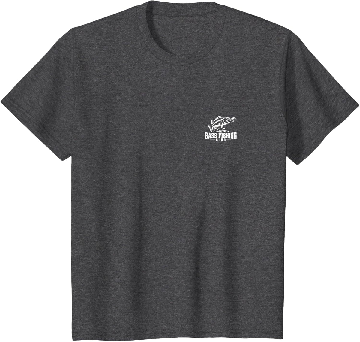 Bass Fishing Club Vintage Minimalist Hobby Team Group T-Shirt - Dark Heather Grey