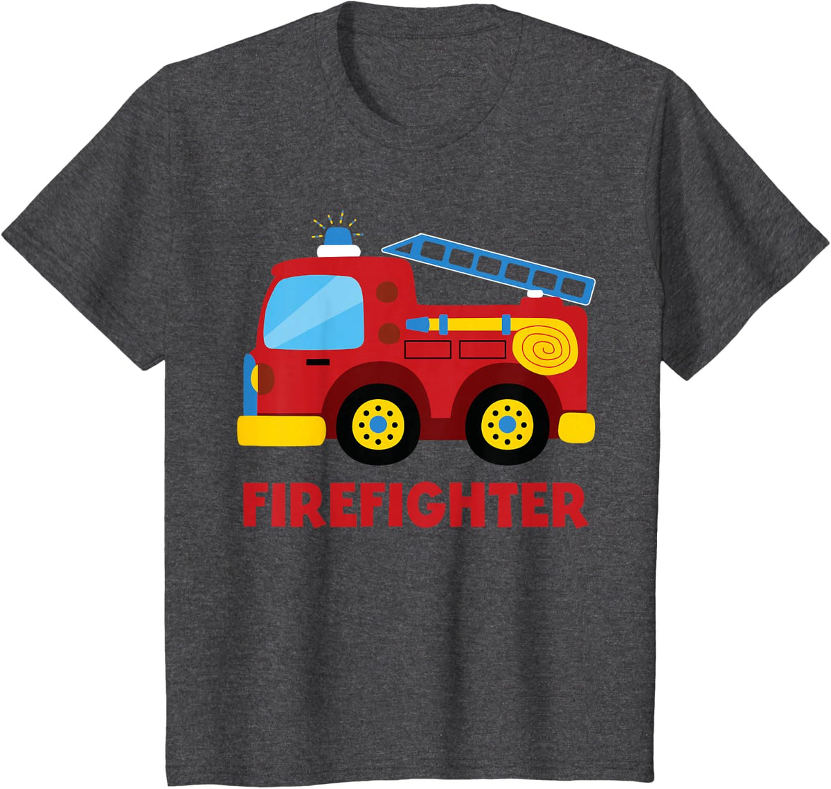 Firefighter fire truck T-Shirt - Dark Heather Grey