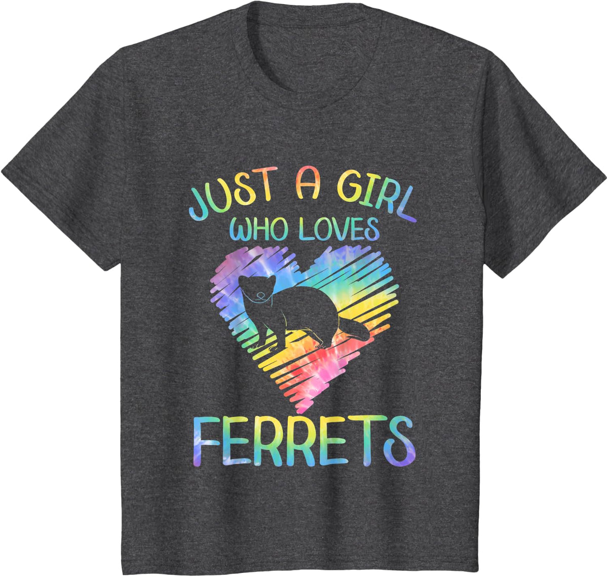 Ferret Outfit for Ferret Lover Apparel for Women Girls T-Shirt - Dark Heather Grey