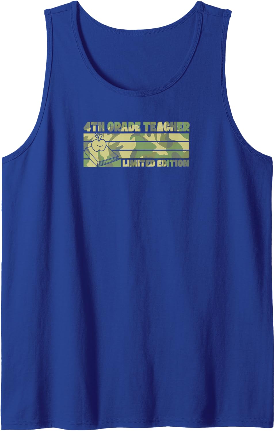 4th Grade Teacher Limited Edition Retro 70s Style Teacher Sleeveless Tank Top - Royal Blue