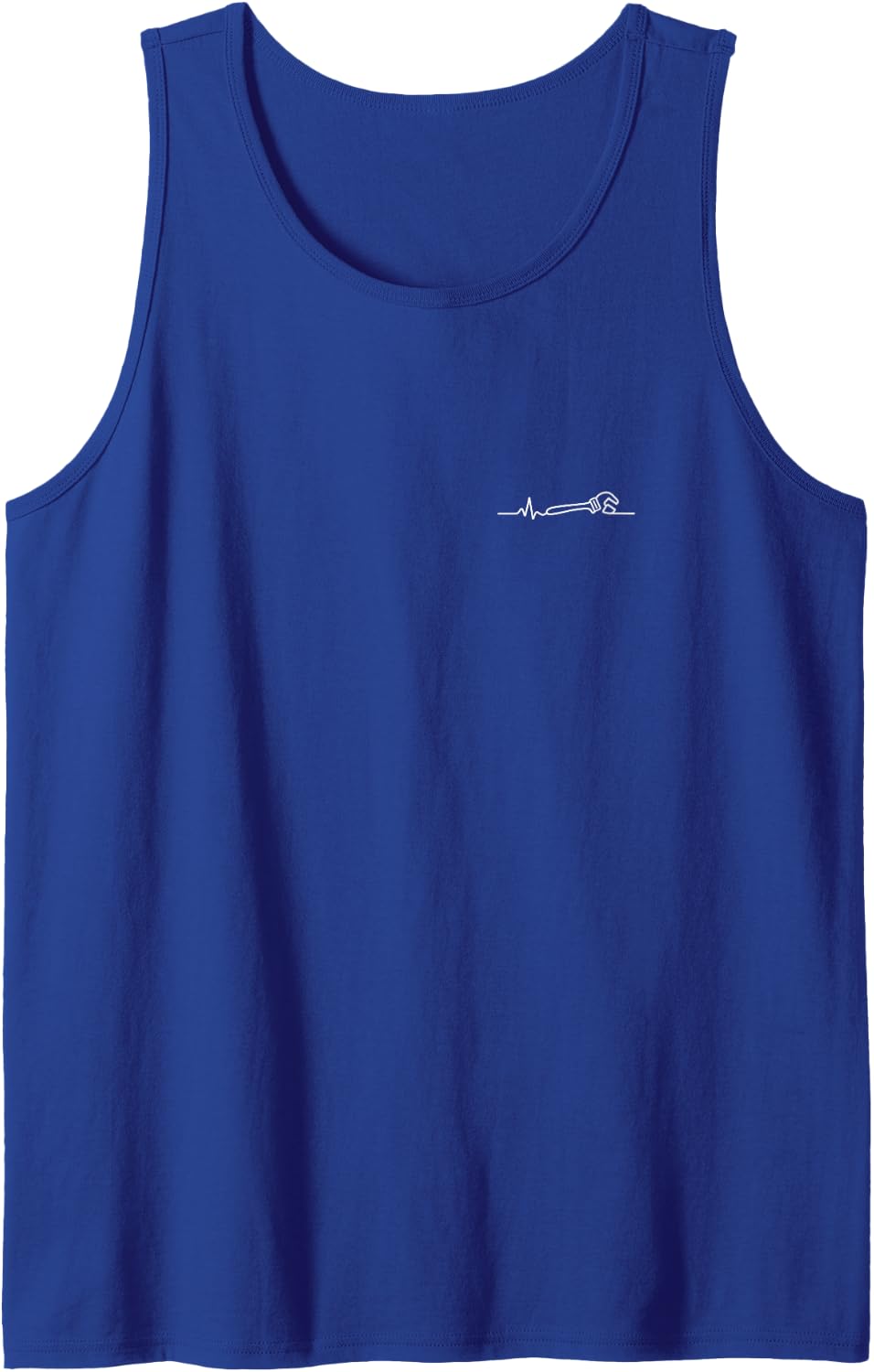 Plumber Heartbeat Minimalist Tradesman Design Sleeveless Tank Top - Royal Blue