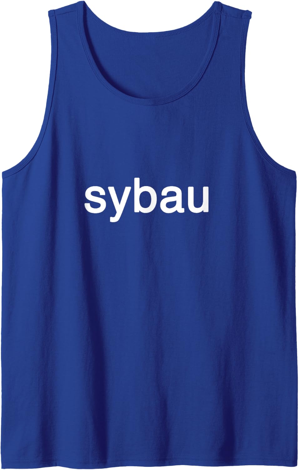 Sybau sybau Shut up Funny Trendy Streetwear Big Text Slang Sleeveless Tank Top - Royal Blue