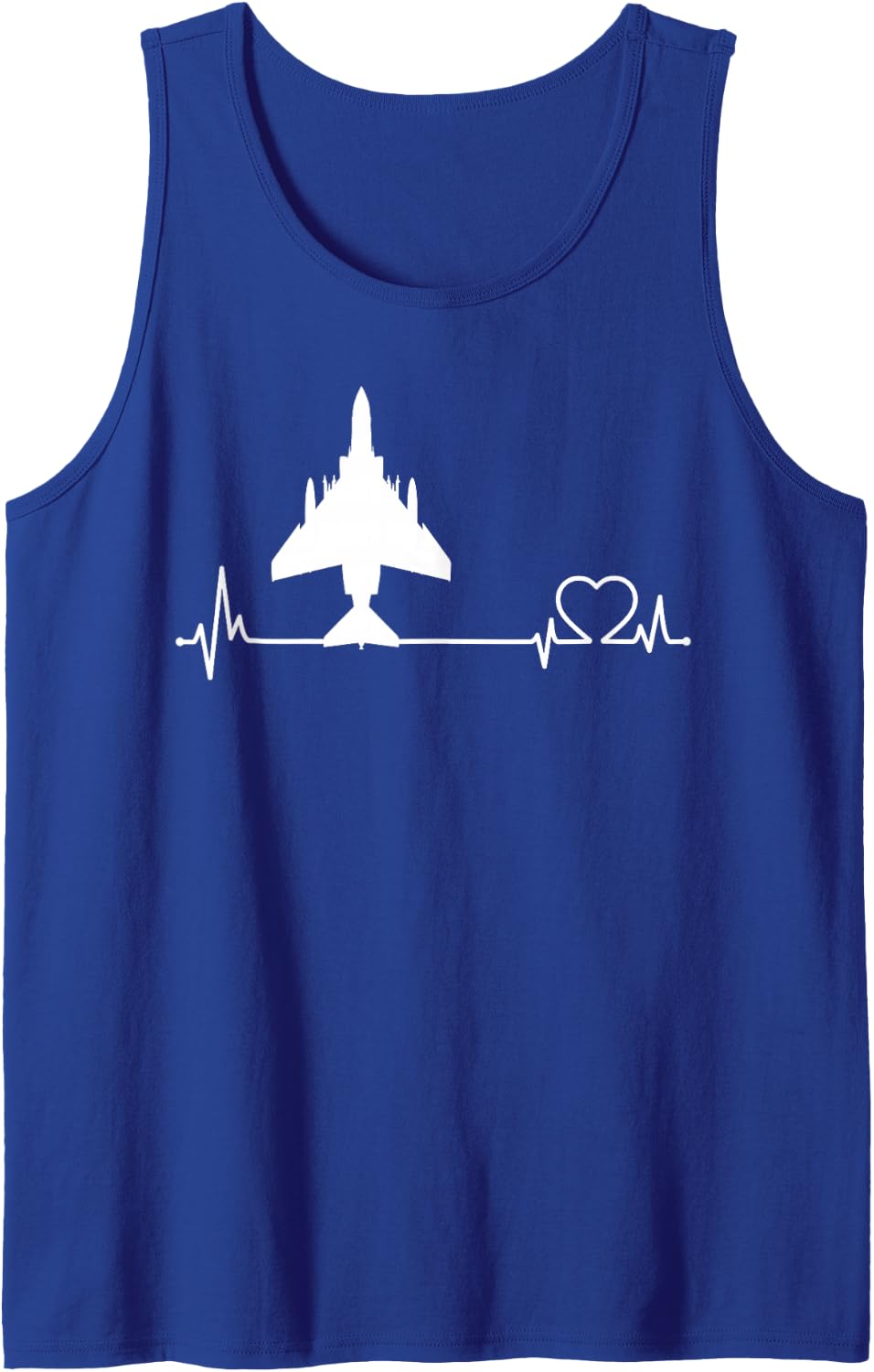 F-4 Phantom II Jet Fighter Heartbeat US Military Aircraft Tank Top - Royal Blue