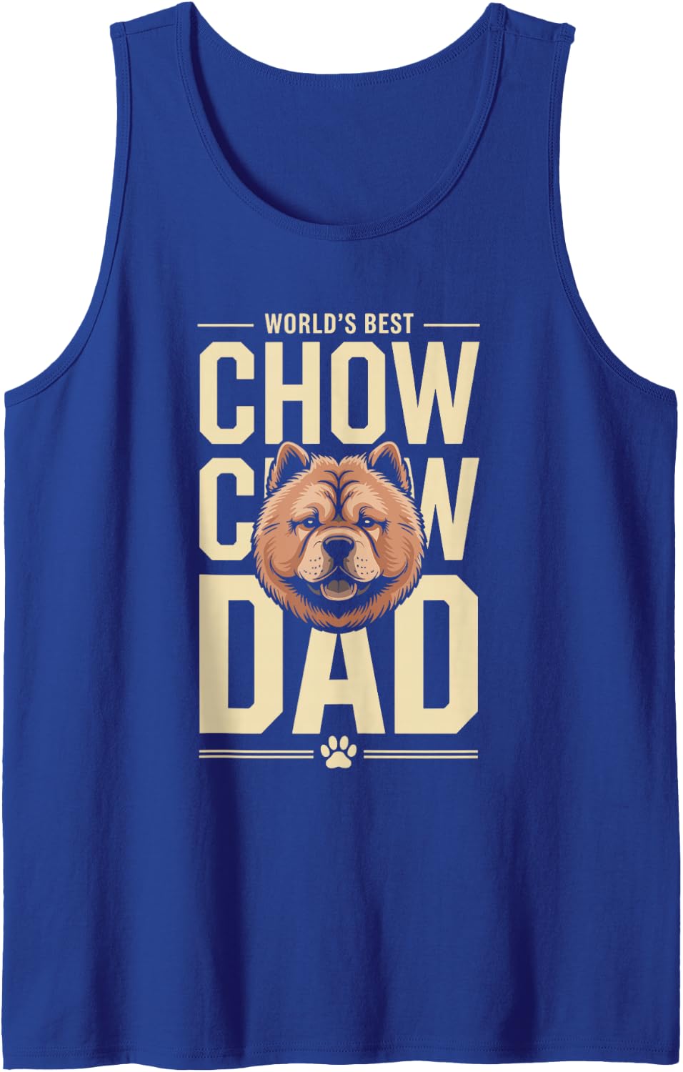 World's Best Chow Chow Dad Owner Lover Sleeveless Tank Top - Royal Blue