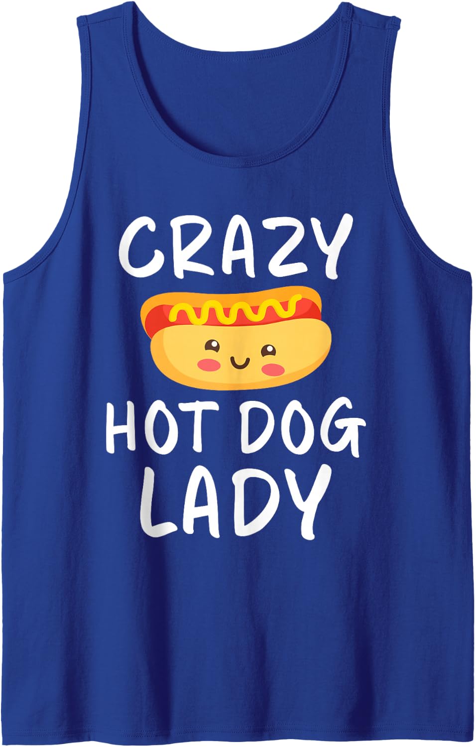 Crazy Hot Dog Lady Hot Dog Lover Tank Top - Royal Blue