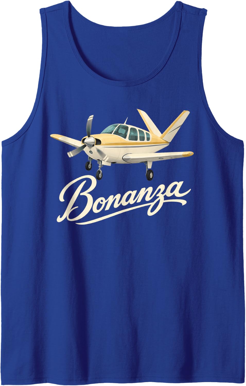 Bonanza Airplane Sleeveless Tank Top - Royal Blue