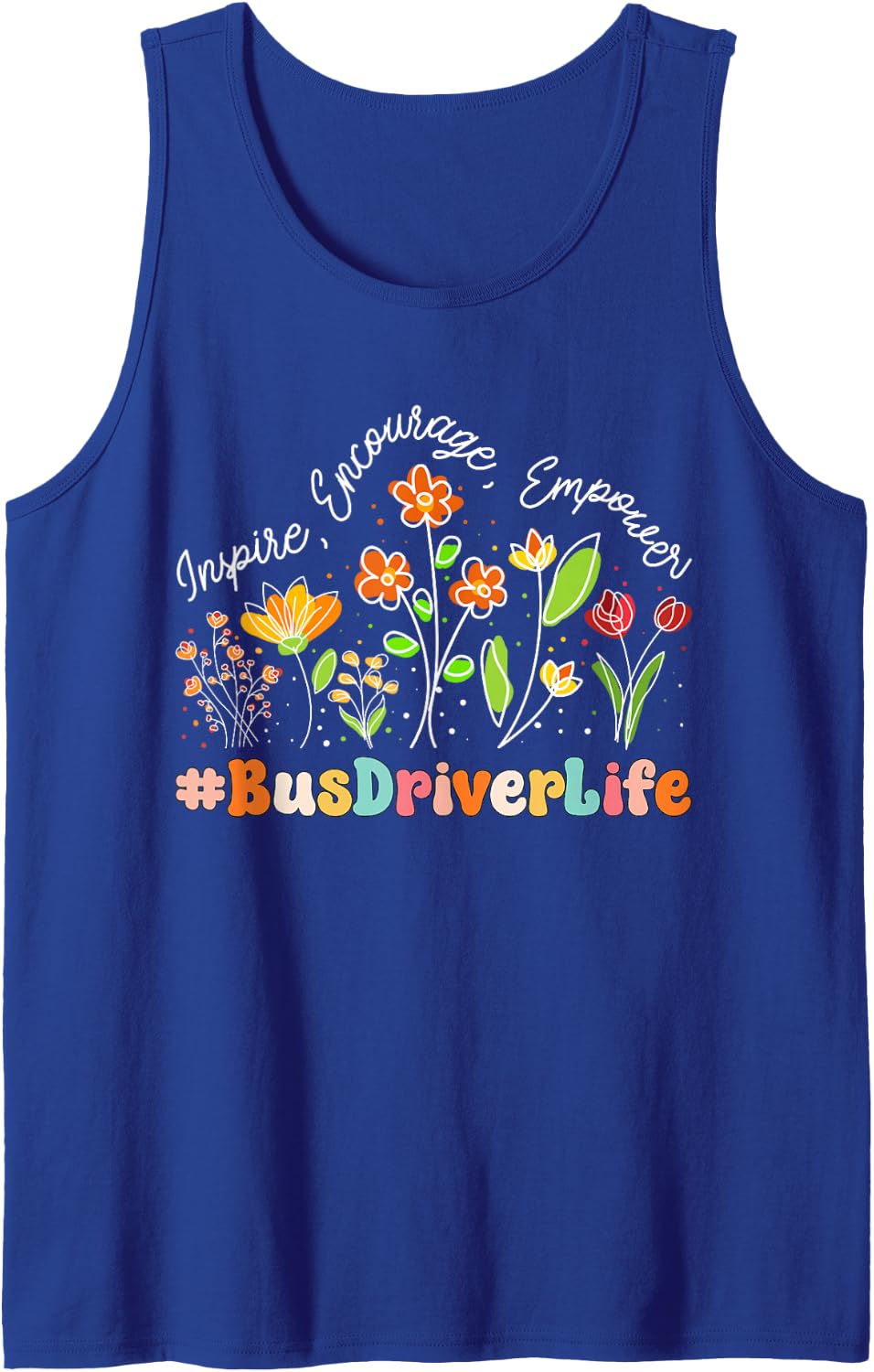 Bus Driver Life Appreciation Week Teacher Back to School Sleeveless Tank Top - Royal Blue