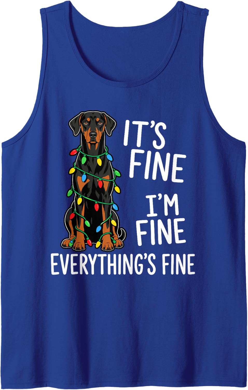 Xmas Doberman Pinscher Dog Lover Funny Christmas Sleeveless Tank Top - Royal Blue