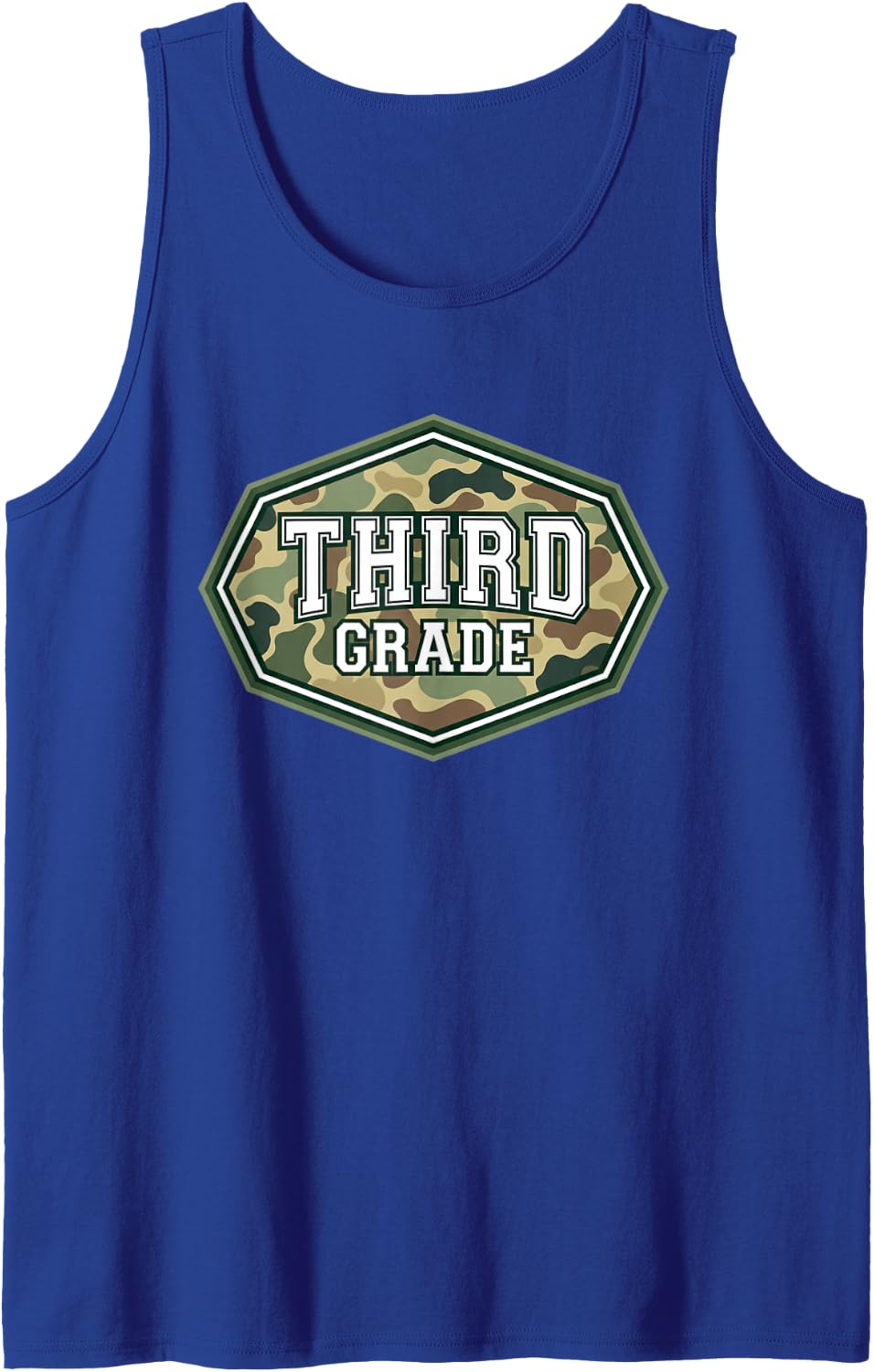 Third Grade Camouflage Back to School Student Kids Sleeveless Tank Top - Royal Blue