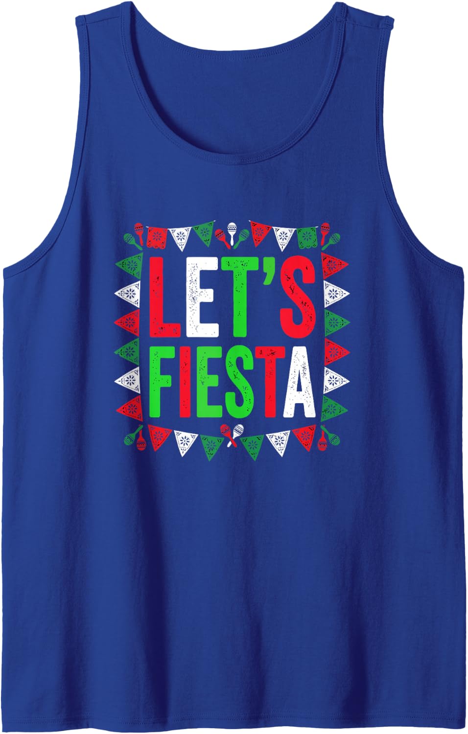 Lets Fiesta Cinco De Mayo Party Sleeveless Tank Top - Royal Blue