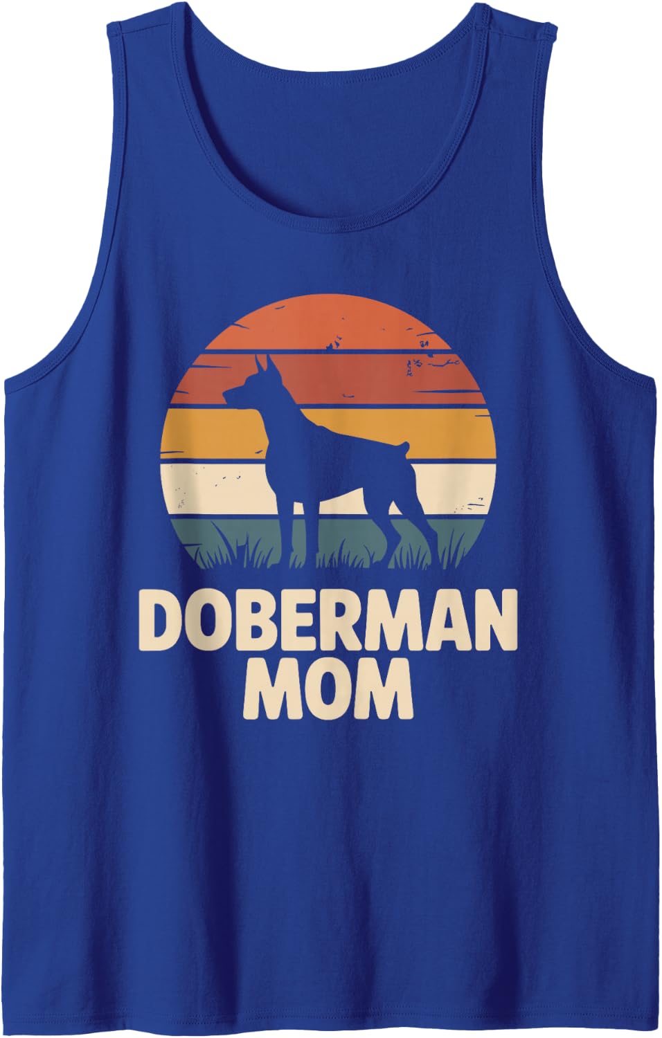 Cool Doberman Art for Women Girl Mom Doberman Pinscher Lover Sleeveless Tank Top - Royal Blue