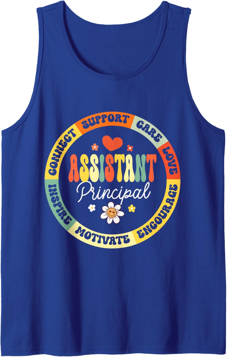 Groovy Assistant Principal Heart Back to School Tank Top - Royal Blue
