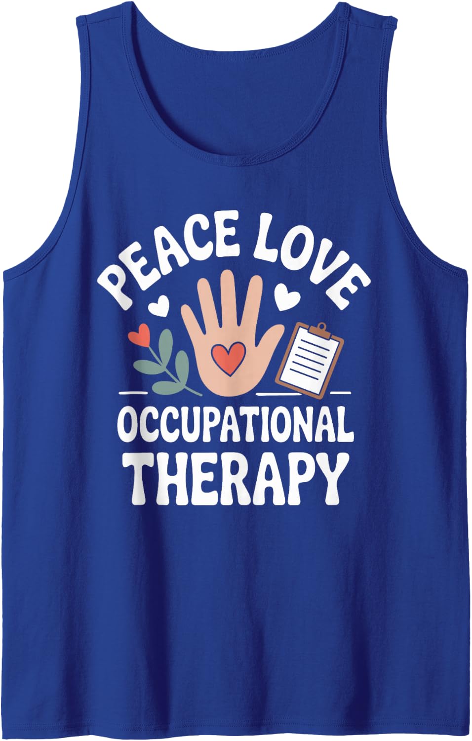 Peace Love Occupational Therapy Sleeveless Tank Top - Royal Blue