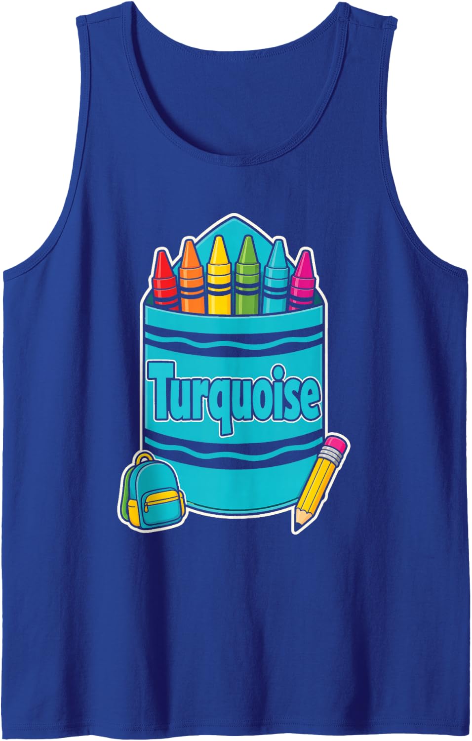 Crayon Group Costume Turquoise Matching Elementary Set Sleeveless Tank Top - Royal Blue