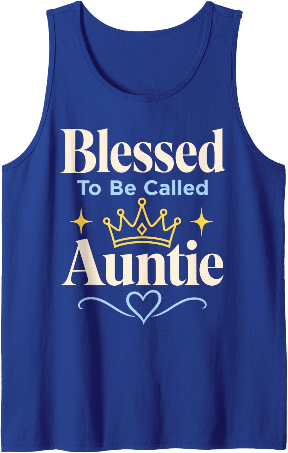 Blessed to Be Called Auntie Crown Sleeveless Tank Top - Royal Blue