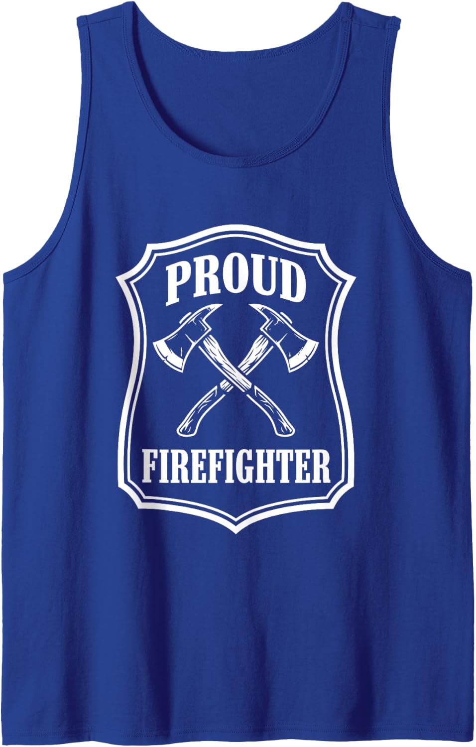 Firefighter Proud Firefighter Rescue First Responder Sleeveless Tank Top - Royal Blue