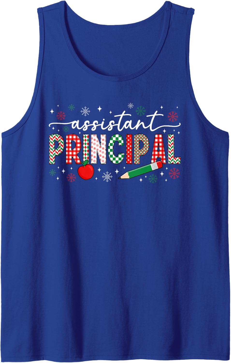 Assistant Principal Christmas Assistant Principal Xmas Party Sleeveless Tank Top - Royal Blue