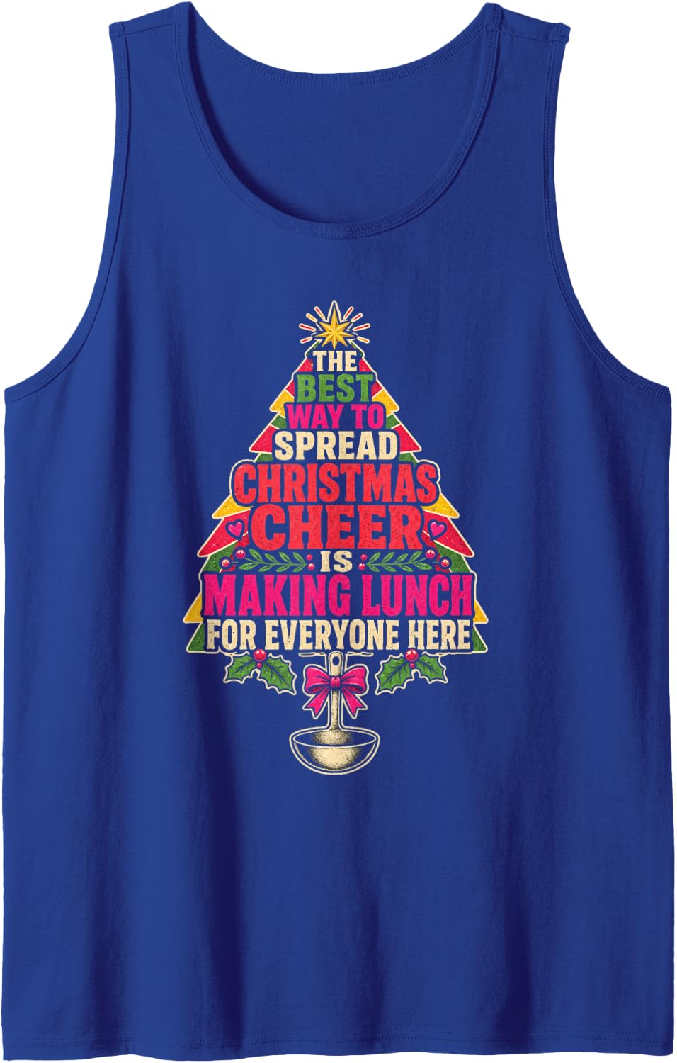 Lunch Lady Christmas School Cafeteria Worker Elementary Sleeveless Tank Top - Royal Blue