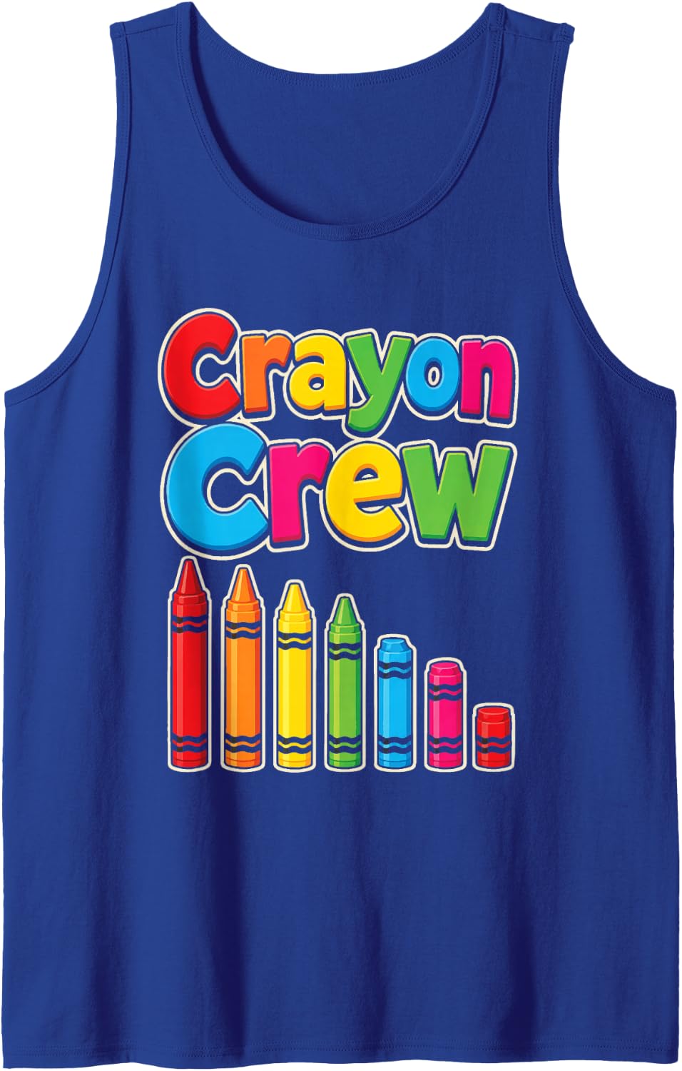 Crayon Crew Elementary School Squad Group Costume Sleeveless Tank Top - Royal Blue