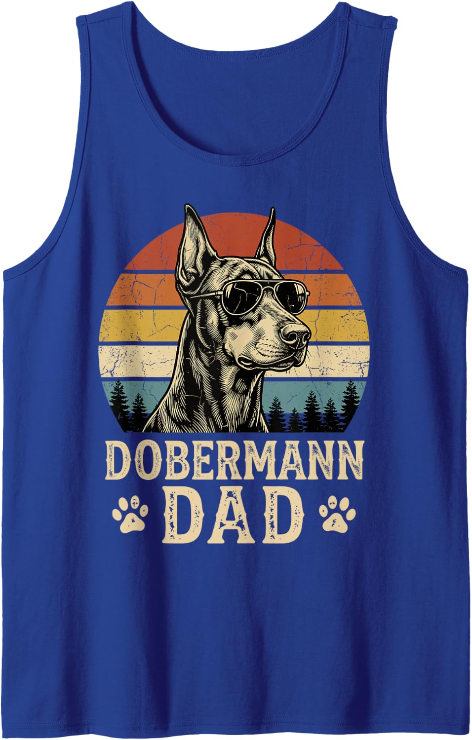 Doberman Dad Sleeveless Tank Top - Royal Blue