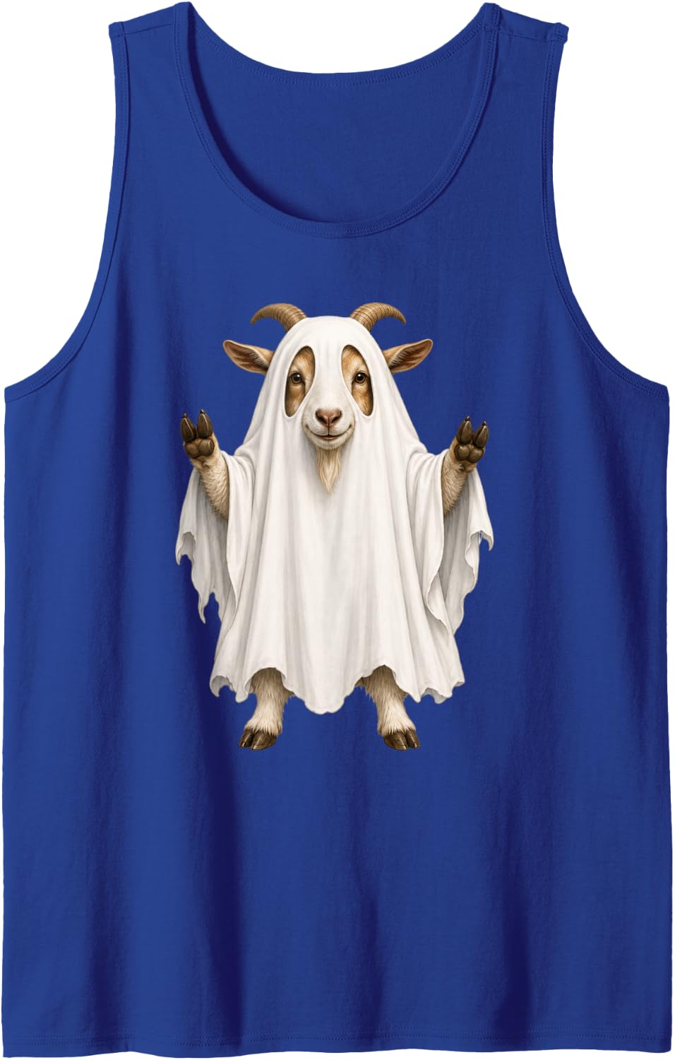 Goat Ghost Halloween Sleeveless Tank Top - Royal Blue