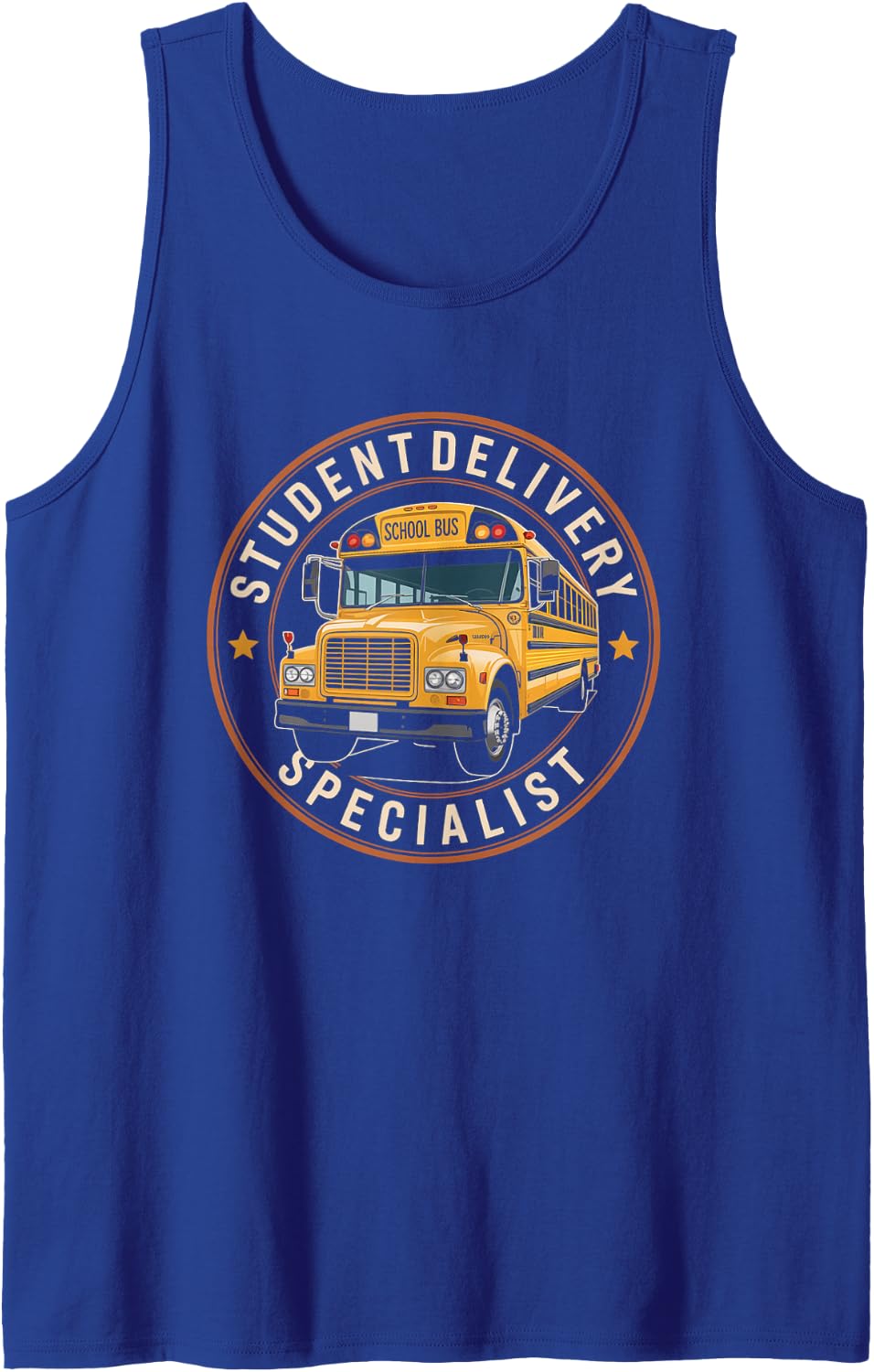 Student Delivery Specialist Vintage School Bus Driver Sleeveless Tank Top - Royal Blue