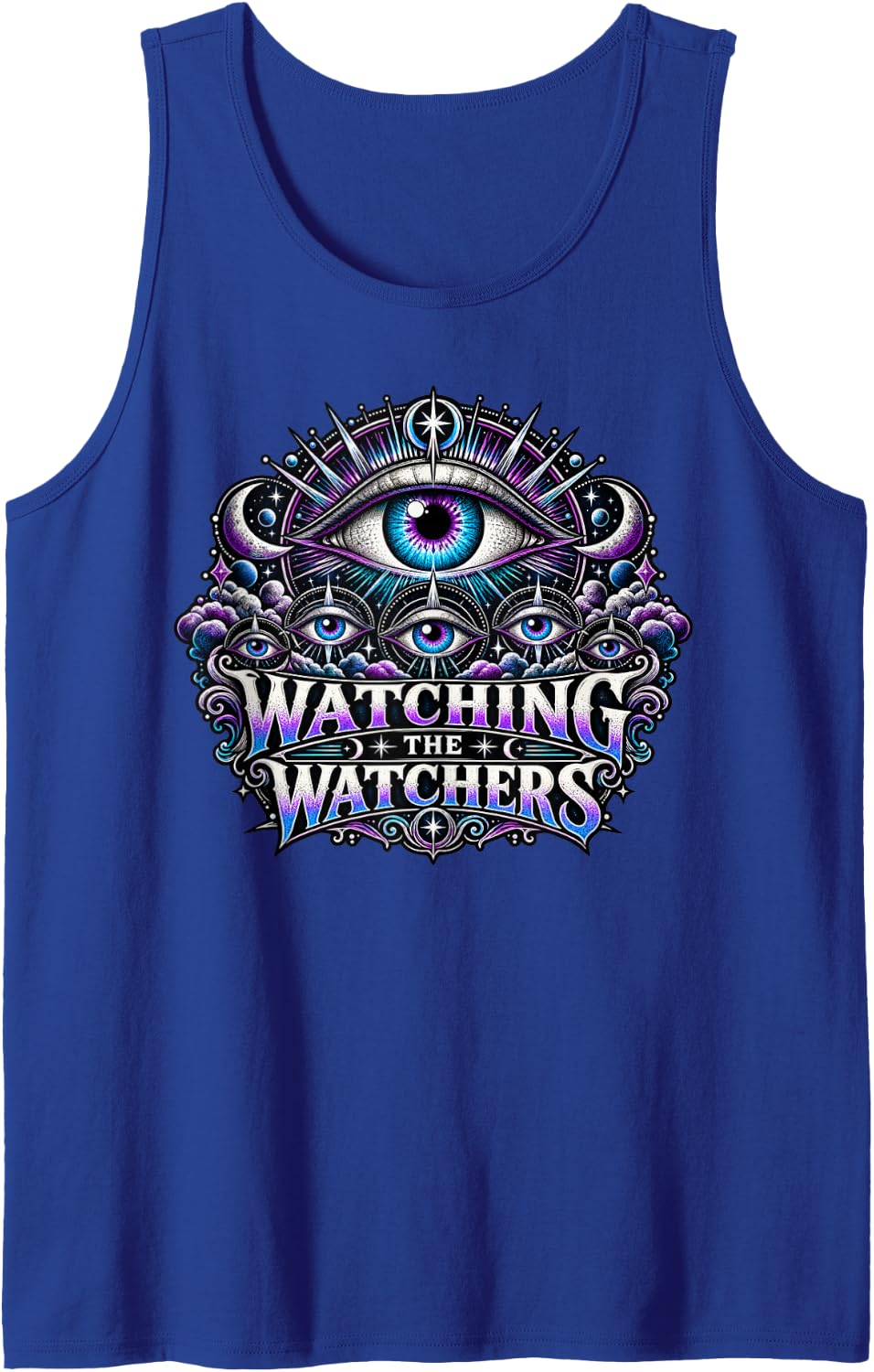 Watching The Watchers All Seeing Eye Space Mystery Sleeveless Tank Top - Royal Blue