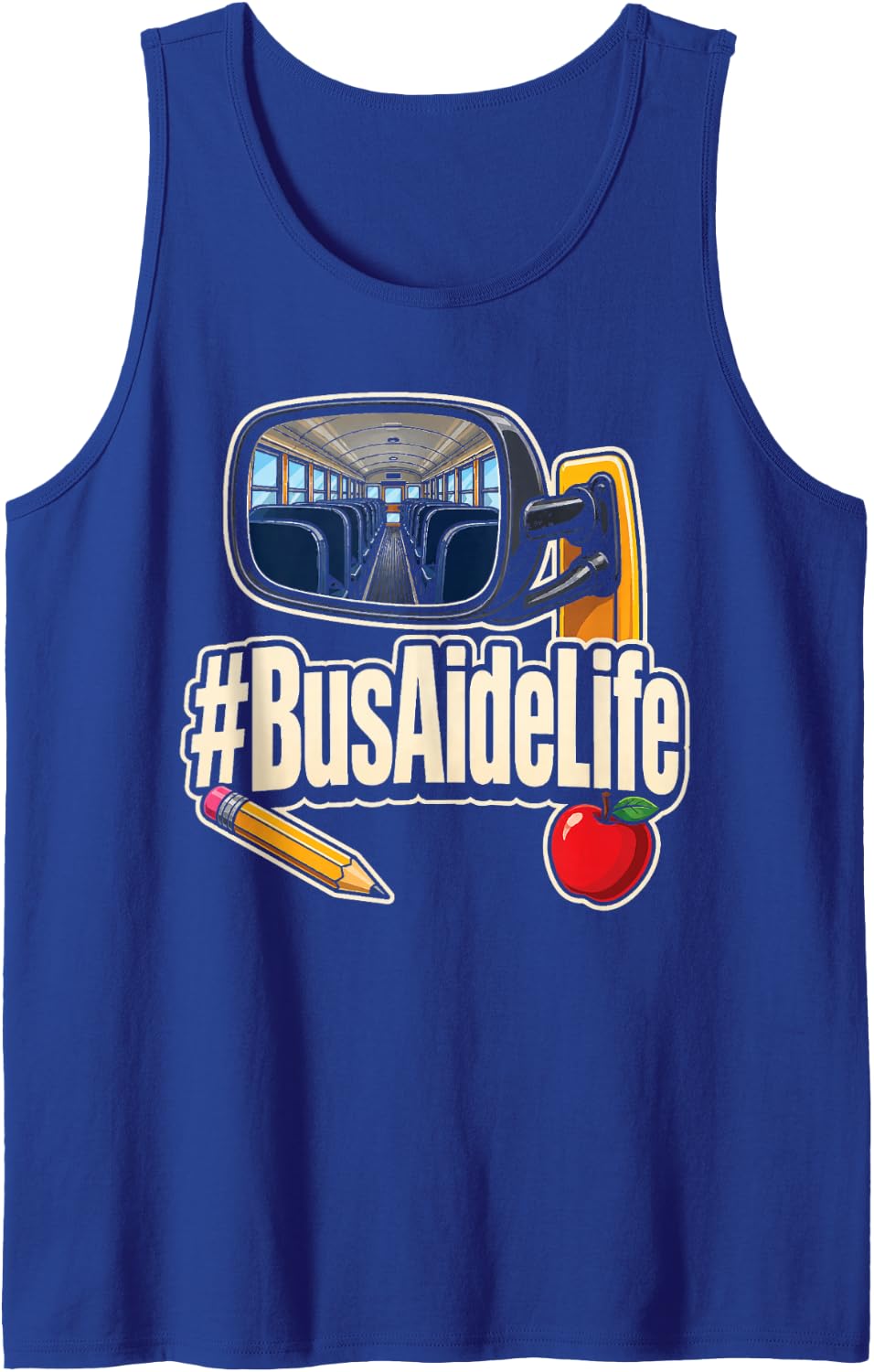 Bus Aide Life Elementary School Attendant Staff Gift Sleeveless Tank Top - Royal Blue