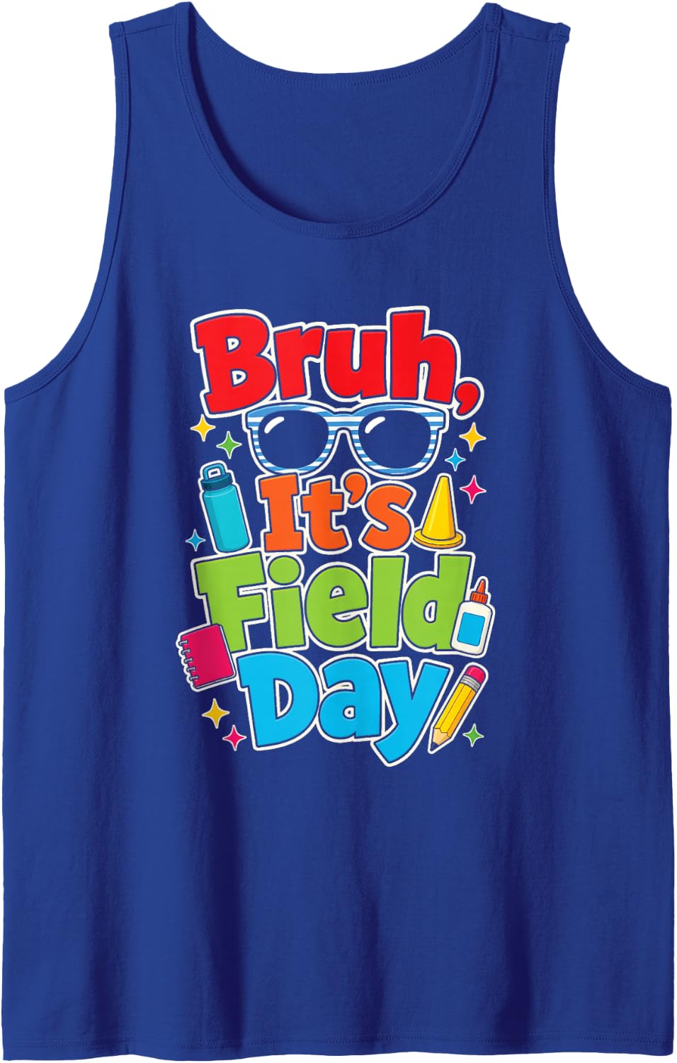Elementary School Bruh It's Field Day Kids Gift Sleeveless Tank Top - Royal Blue